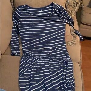 Belle Sky blue & silver stripes large long sleeves